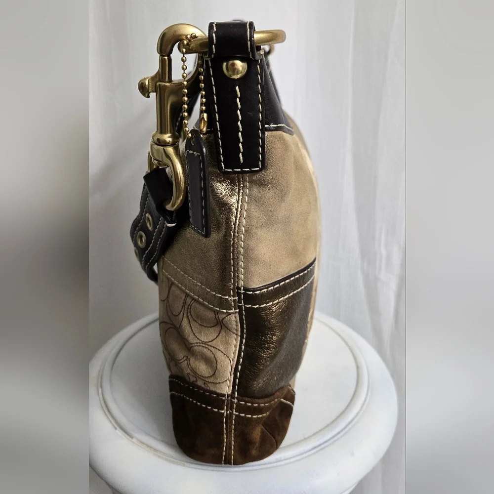 EUC Vintage Coach 2006 Metallic Patchwork Crossbody Bag w/Dust Bag - Picture 5 of 11